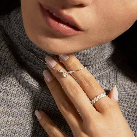 Stone And Strand Fairy Lights LAB-Created Trio Diamond Necklace