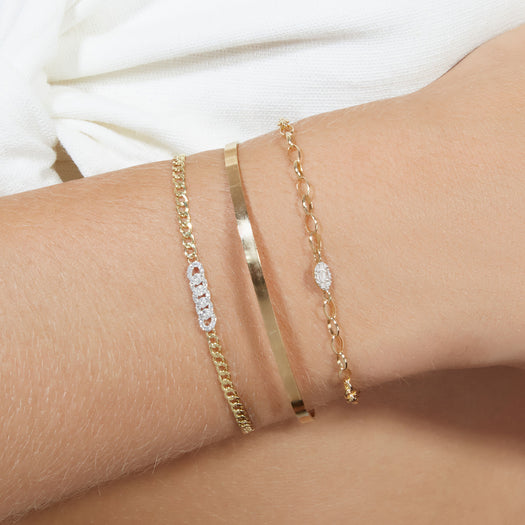 Stone And Strand Fine Diamond Pave Curb Chain Bracelet
