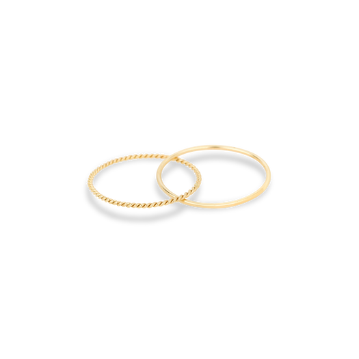 Stone And Strand Fine Gold Twist And Round Interlocking Band