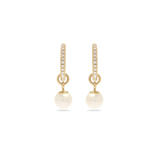 Stone And Strand Freshwater Droplet Pearl Pave Huggies