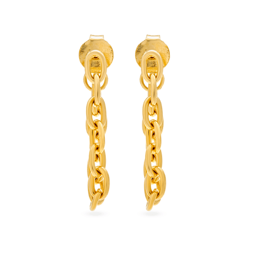 Stone And Strand Gold Plated Front To Back Chunky Chain Earrings