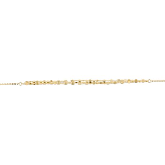 Stone And Strand Gold Sparkle Triple Chain Choker Necklace