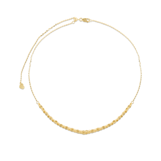 stone and strand Gold Sparkle Triple Chain Choker Necklace