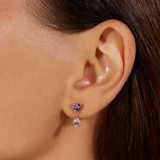 Stone And Strand Just The Two Of Us Geranium Drop Earrings