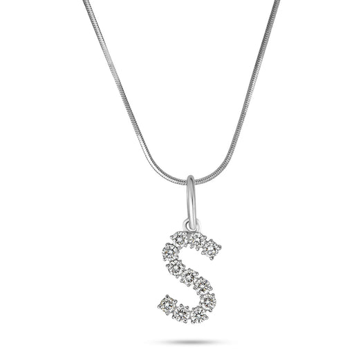 stone and strand LAB-Created Bold Sparkle Initial Charm