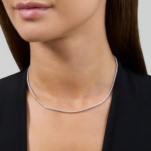 Stone And Strand LAB-Created Dainty Diamond Tennis Choker
