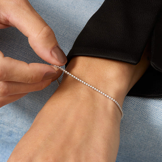 Stone And Strand LAB-Created Dainty Essential Tennis Bracelet