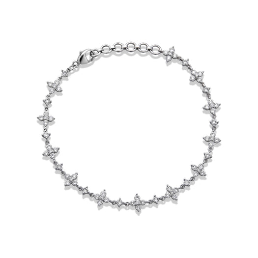 stone and strand LAB-Created Diamond Clover Bracelet