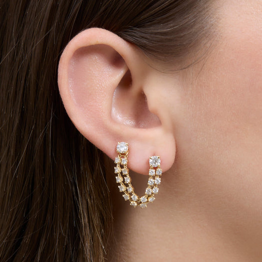 Stone And Strand LAB-Created Diamond Double Connector Earring