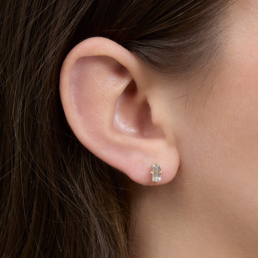 Stone And Strand LAB-Created Diamond Essential Baguette Stud Earrings