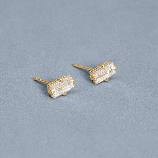 Stone And Strand LAB-Created Diamond Essential Baguette Stud Earrings