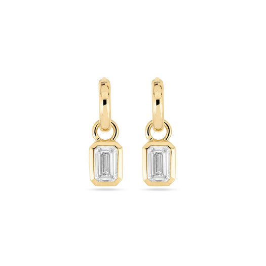 stone and strand LAB-Created Diamond Essential Emerald Cut Huggies