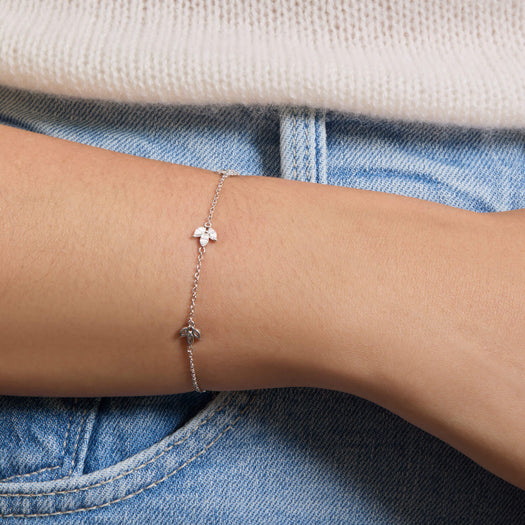 Stone And Strand LAB-Created Diamond Fleur Bracelet