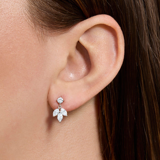 Stone And Strand LAB-Created Diamond Fleur Dangle Earrings