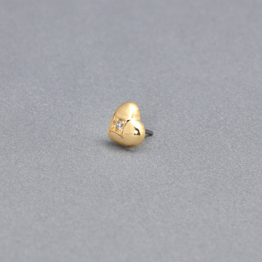 Stone And Strand LAB-Created Diamond Puffed Heart Push Pin Flat Back