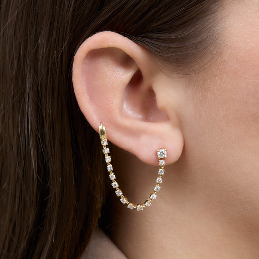 Stone And Strand LAB-Created Diamond Single Connector Earring