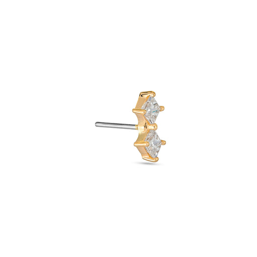 Stone And Strand LAB-Created Diamond Two Princess Push Pin Flat Back