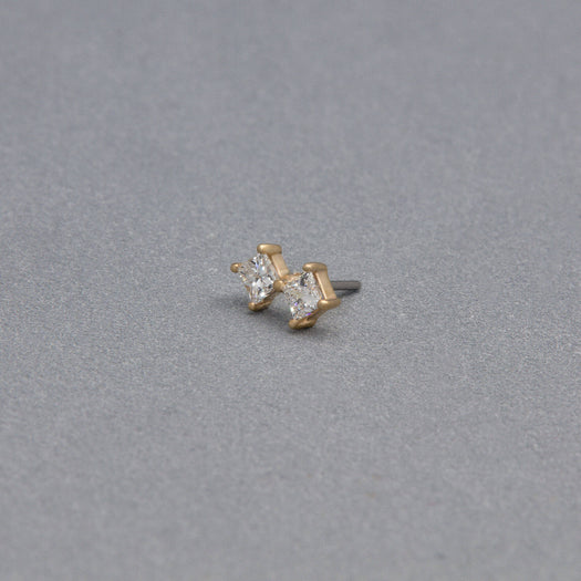 Stone And Strand LAB-Created Diamond Two Princess Push Pin Flat Back