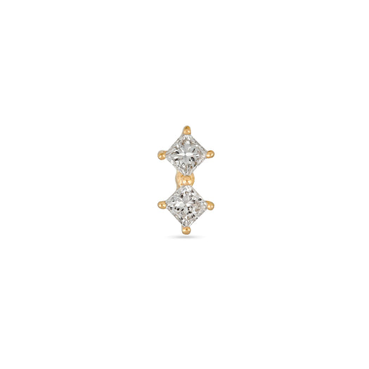 stone and strand LAB-Created Diamond Two Princess Push Pin Flat Back