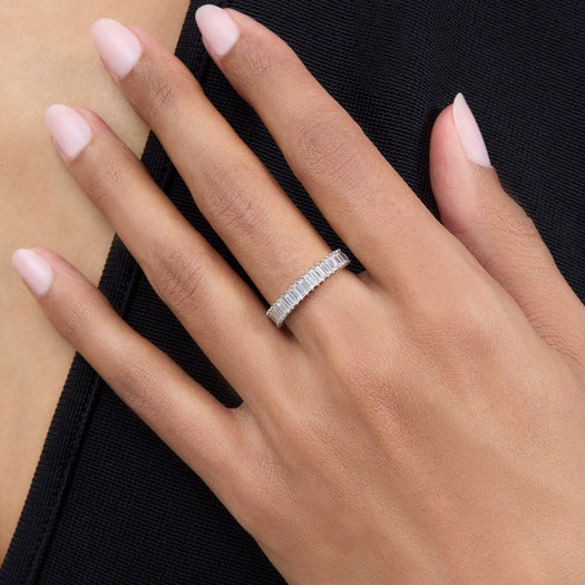 Stone And Strand LAB-Created Diamond Up And Down Baguette Ring