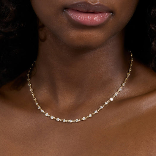 Stone And Strand LAB-Created Linked Up Tennis Necklace