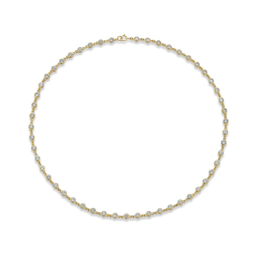 stone and strand LAB-Created Linked Up Tennis Necklace