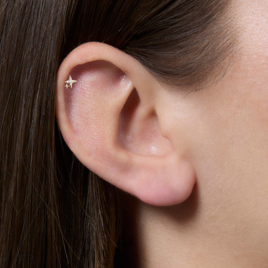 Stone And Strand LAB-Created Northern Star Flat Back Piercing Earring