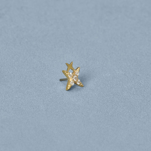 Stone And Strand LAB-Created Northern Star Flat Back Piercing Earring