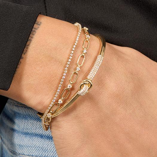 Stone And Strand LAB-Created Open Link Diamond Bracelet