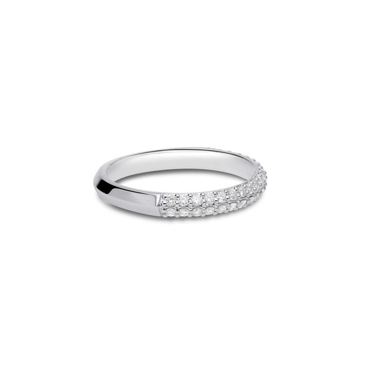 Stone And Strand LAB-Created Pave Silver Knife Edge Stacking Ring