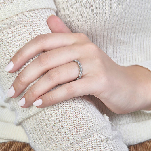 Stone And Strand LAB-Created Shared Prong Eternity Band In Platinum