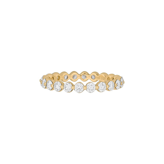 stone and strand LAB-Created Shared Prong Eternity Band