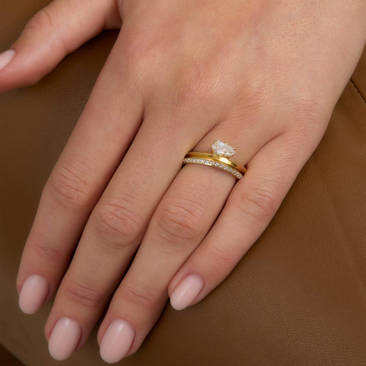 Stone And Strand LAB-Created Shield Diamond Ring Stack