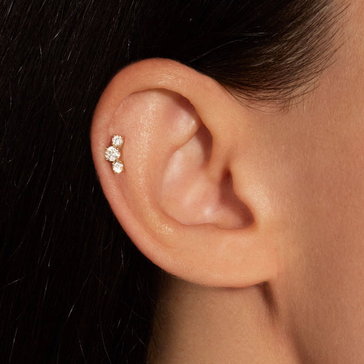 Stone And Strand LAB-Created Three Diamond Piercing Earring