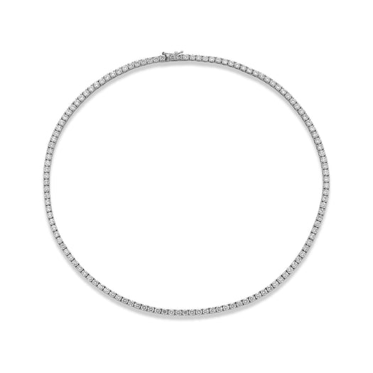 stone and strand LAB-Created Unflippable Tennis Necklace in White Gold