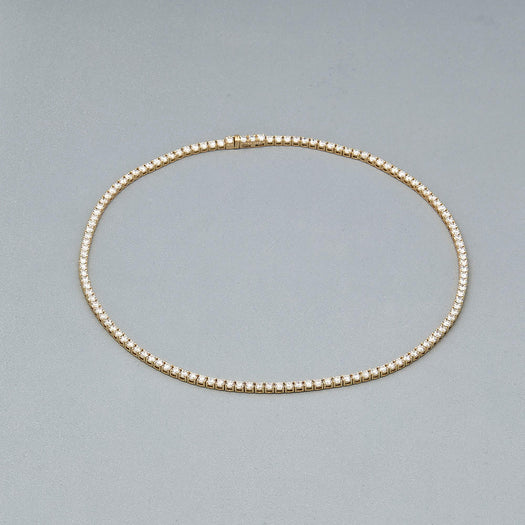 Stone And Strand LAB-Created Unflippable Tennis Necklace In Yellow Gold