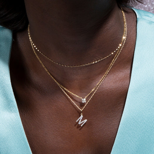 Stone And Strand Large Pave Diamond Initial Charm Necklace