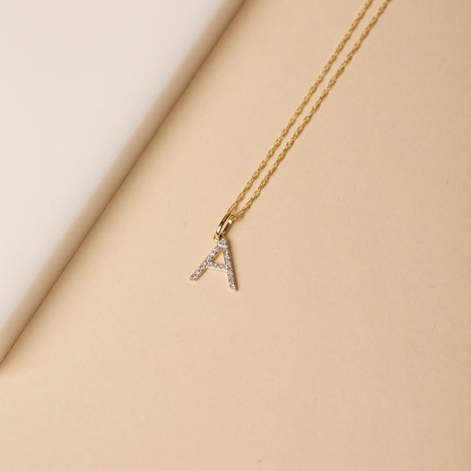 Stone And Strand Large Pave Diamond Initial Charm Necklace