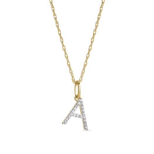 stone and strand Large Pave Diamond Initial Charm Necklace