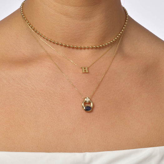 Stone And Strand Le Bleu Bijoux Door Knocker Necklace