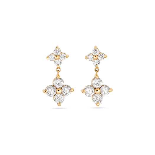 stone and strand Luckiest Clover Diamond Drop Earrings