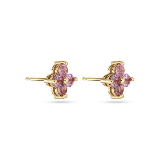 Stone And Strand Luckiest Clover Pink Sapphire Studs