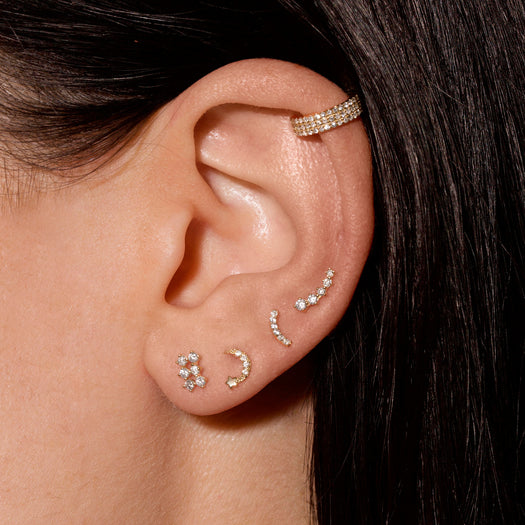 Stone And Strand Medium Ear To Ear Diamond Curve Studs