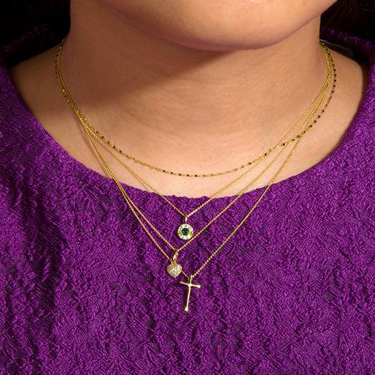 Stone And Strand Medium Floating Emerald Pendant Necklace