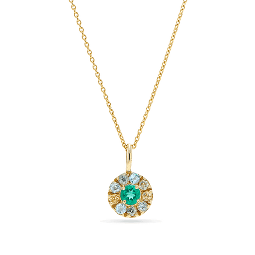 stone and strand Medium Floating Emerald Pendant Necklace