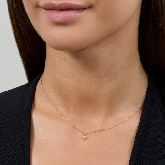 Stone And Strand Mini Diamond Clover Choker Necklace