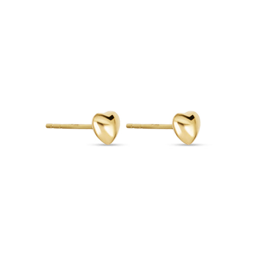 Stone And Strand Mini Gold Puff Heart Stud Earrings