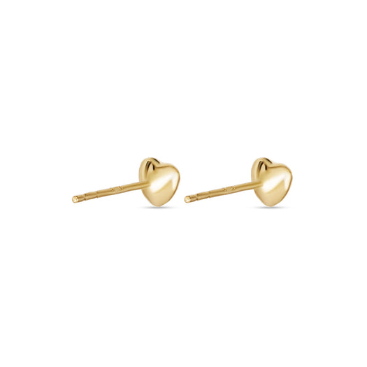 Stone And Strand Mini Gold Puff Heart Stud Earrings