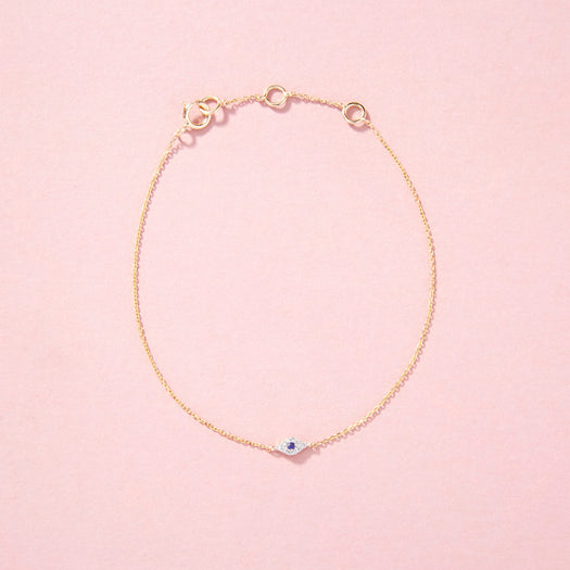 Stone And Strand Mini Pave Diamond Evil Eye Bracelet