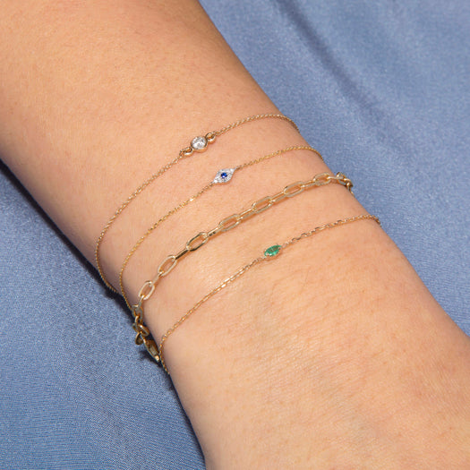 Stone And Strand Mini Pave Diamond Evil Eye Bracelet